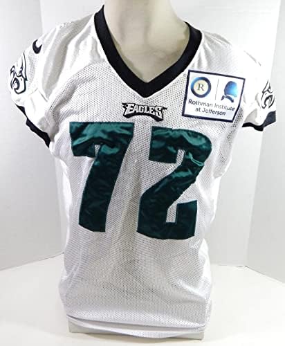 2014 Philadelphia Eagles 72 Game usou White Practice Jersey Nome Plate Rem 52 9 - Jerseys de Jerseys usados ​​na