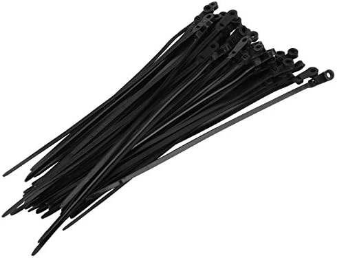 Doitool Black Tie Black 250 PCs Auto-travamento Pesado Tias de arame pesado Nylon Fio de zíper de arame Treça de cabo