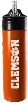 Clemson University-24oz. Garrafa de água de aço inoxidável com laranja de palha