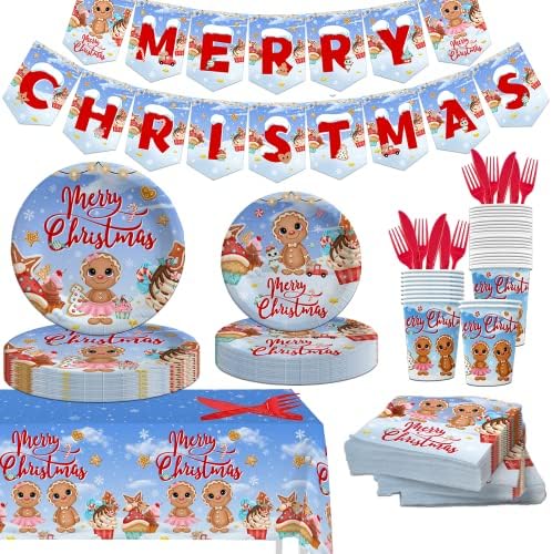 142pcs Gingerbread Decorações de Natal Disponíveis de Gingerbread Man Christmas Party Mobils Set Gingerbread Placas de