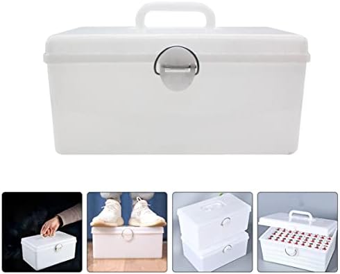 Cabilock 2PCSBox Handle portátil Acessórios de azulejos portáteis mahjongg Jogo White Mahjong Holder for Sundries Case Kitchen