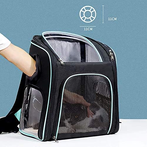 Zhying Portable Pet Travel Transport Mackpack, bolsa de estimação dobrável com 4 exportações, ventilada, para caminhadas