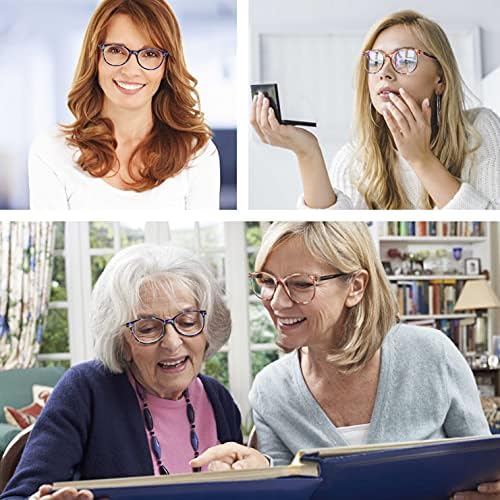 4 pares lendo óculos para mulheres e homens, óculos de bloqueio de luz azul com dobradiças de primavera, leitores femininos