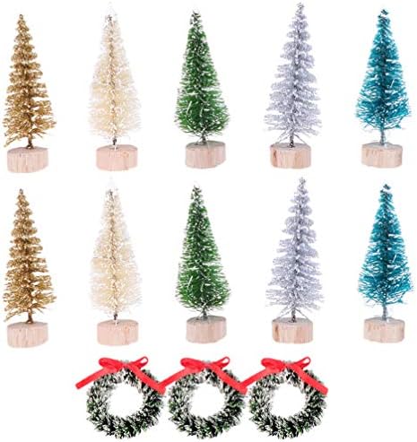 Conjunto de esfoliação de hemotão 27pcs Modelo de árvore de natal árvores de sisal de Natal Mini árvores de geada de neve de árvore