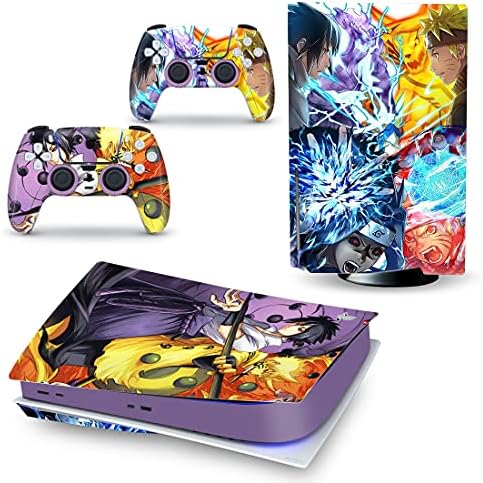 Mmoptop PS5 Skin Disc Edition Console de anime e skins de tampa de vinil controlador WAPS para PlayStation 5 Disc versão