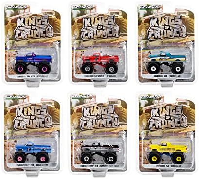 Reis de Crunch Set of 6 Monster Trucks Series 12 1/64 Diecast Model Trucks by Greenlight 49120