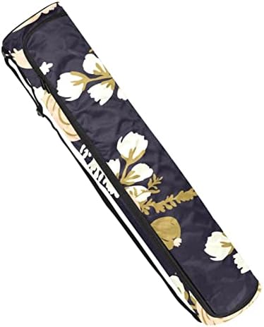 Rose Florals Yoga Mat Bags Full-Zip Yoga Carry Bag for Mulher Homens, Exercício de ioga transportadora de tapa com cinta