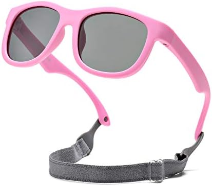 Óculos de sol polarizados flexíveis de Hycredi com cinta para meninos recém-nascidos meninas de 0 a 24 meses ， de proteção UV