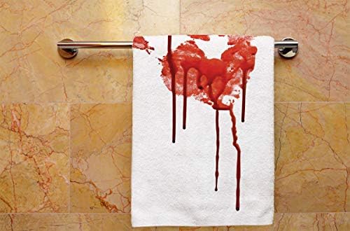 Swono Bloody Hand-Print Hand Towel Scar e Horror Bloody Mandlem-Print Design On Bordal Backester Polyster Hand Toalhas para