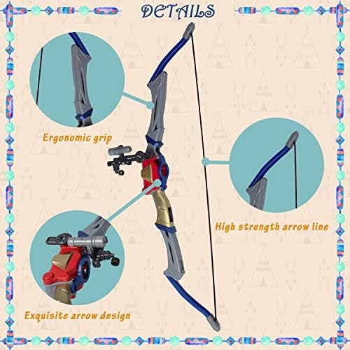 CLOVERCAT 2 pacote Kids Bow and Arrow Conjunto - Kids Arco e flecha de tiro com flechas de copo Target, Quiver e Sucção