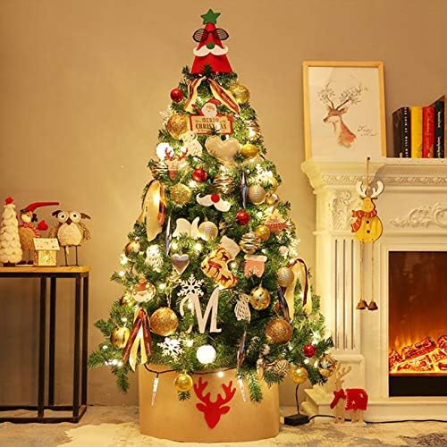 Yumuo Artificial Christmas Tree Set, PVC PVC Xmas Pine Tree com LED, bagas, pinheiros, ornamentos, decoração de festa de festas