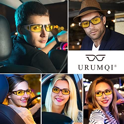 Óculos de sol Urumqi e óculos de visão noturna, HD polarizado anti -brilho em torno de óculos de sol para homens e mulheres