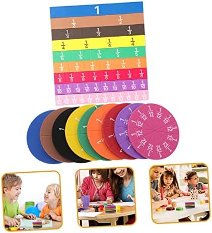 Toyvian 2 sets de denominador Bloco de fração Educacional Toys Crianças Tels magnéticas Toys educacionais para crianças Manipulativas