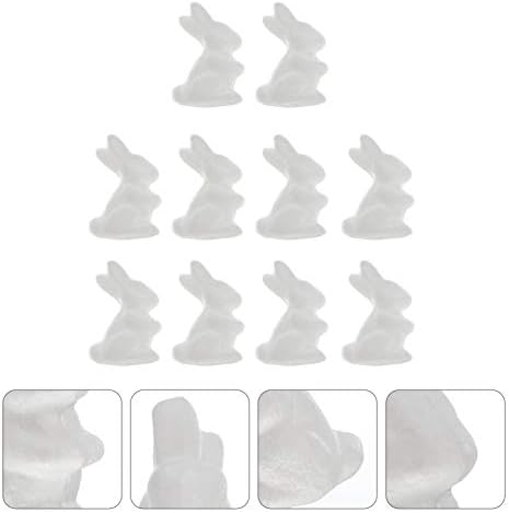 Decoração de casa bestoyard 10pcs Diy Bunny Foam Polystyrene Modelaing Foam Rabbit Polystyrene Formas para decoração de Páscoa DIY Suprimentos