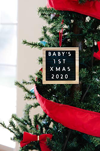 Ornamento de férias de Pearhead Setting Set, contagem regressiva de Natal ou quadro de mensagens de anúncio de bebê, mini ornamento