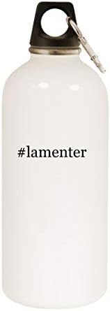 Molandra Products lamenter - 20oz Hashtag Bottle de água branca de aço inoxidável com moçante, branco