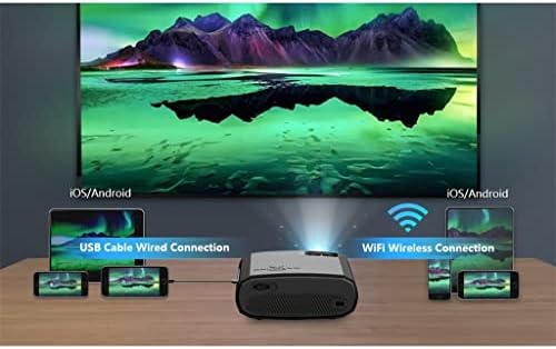 ZHUHW V50 PORTATE 5G Mini Smart Real 1080p Filme completo Proyector 200 '' LED de tela grande projetores