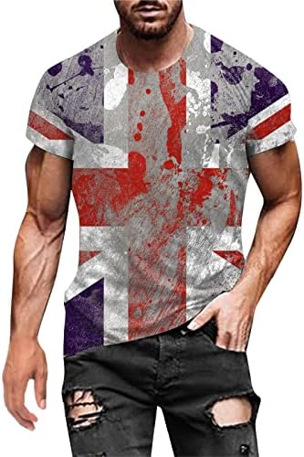 Union Jack Flag UK Reino Unido Grã-Bretanha Britânica para homens Mulheres clássicas de manga curta o pescoço de