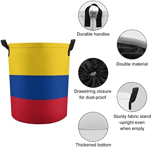 Cesta de lavanderia de bandeira da columbia Casca de cesta de cesta dobrável Caixa de armazenamento de balde com