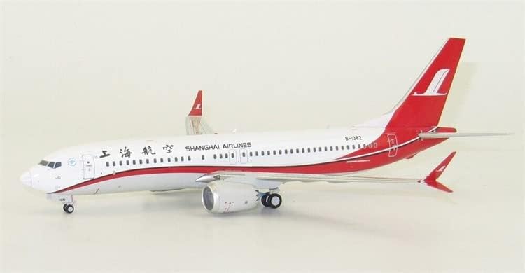 Airlines de Shanghai Airlines para BOEING 737-8 MAX com Stand Limited Edition 1/200 Diecast Aircraft Model pré-construído
