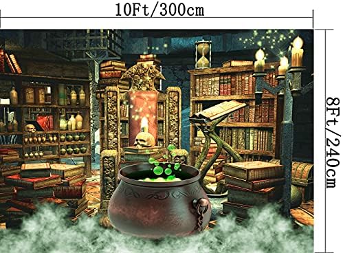 Dephoto Halloween fotografia de pano de fundo do caldeirão mágico do caldeirão em sala de decoração de festa de sala de festa