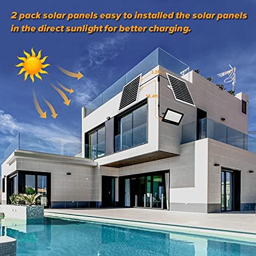 Luzes de inundação de segurança solar de 400W, LED Light Light Outdoor IP66 Impermeável com controle de estacionamento