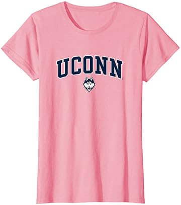 Connecticut Huskies Womens Arch Over Pink T-Shirt