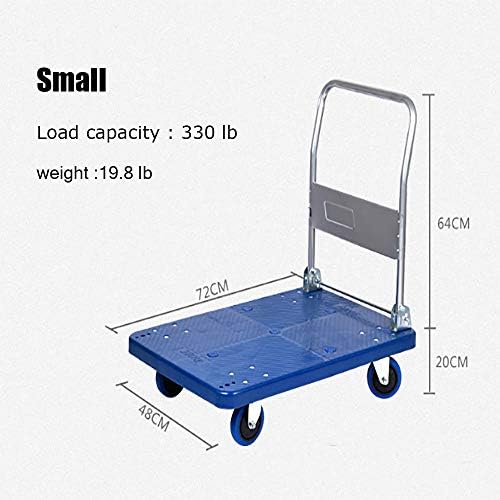 Moving Push Cart Hand caminhão manuseio dobrável Trolley Rodas giratórias de 360 ​​graus （Capacidade de peso de 330 lb）