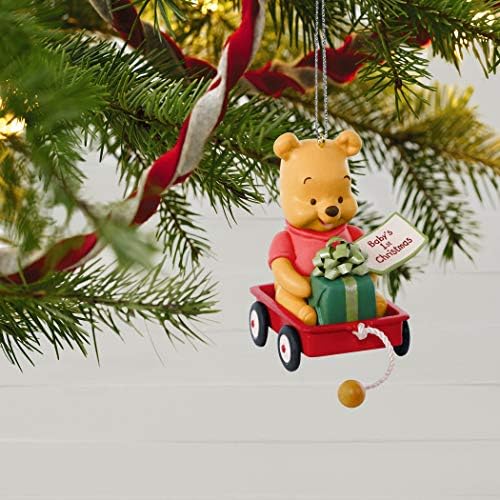 Ornamento de lembrança da Hallmark 2019 do ano datado, Disney Winnie the Pooh Baby's First Christmas
