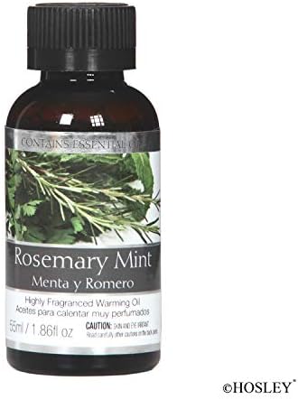 Conjunto de Hosley de 5 óleos de aquecimento de fragrâncias de Rosemary Mint 55 mililiter. Presente ideal para configurações