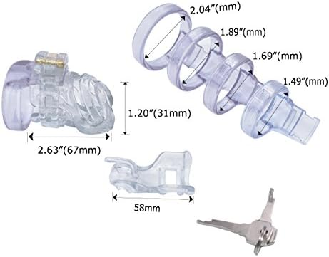 Gaiola de castidade masculina com 4 anéis, dispositivo de capa de gaiola de gaiola de resina de resina biossourcida para homens exercícios