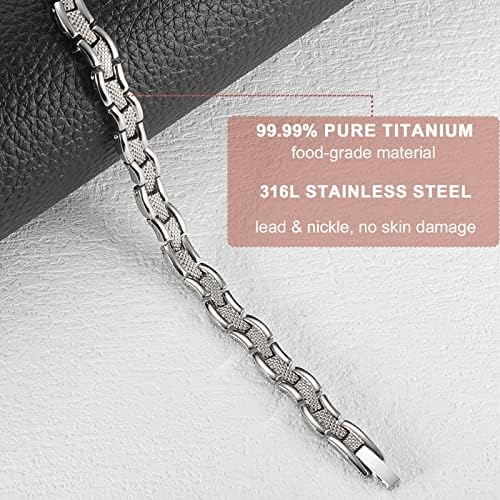 Magvivace Pure Titanium Tornoxlet para homens homens para artrite e articulações, pulseira de terapia magnética natural para