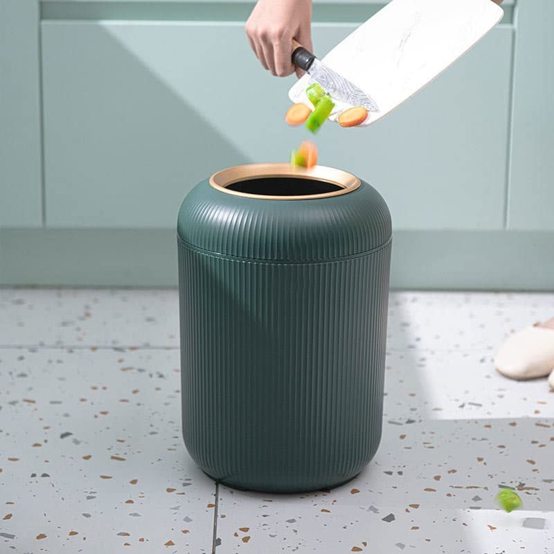 Douba lata de lata de lata de quarto da prensa de lixo de lixo cesta de papel de balde de armazenamento de lixo