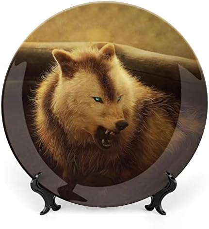 Placa decorativa de Wolfceramic Angry com Stand Plate Home de China Clina personalizada para cozinha da sala de estar em