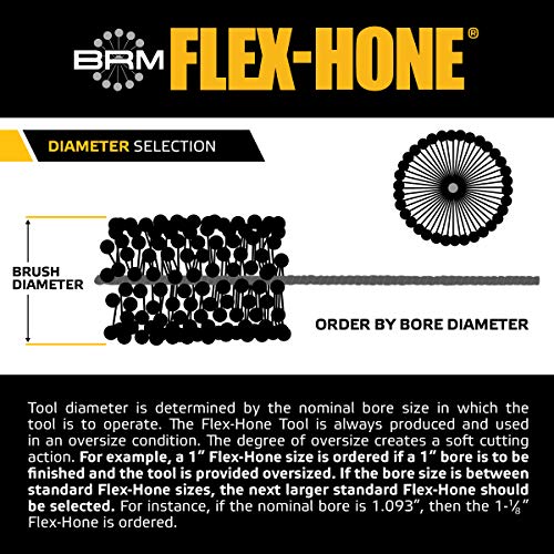 Brush Research GBD Flex Hone Flex para cilindros ou forros de bloco, óxido de alumínio, 6 diâmetro, 240 coragem