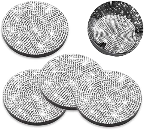 Coaster de xícara de carro - Bling Rhinestone Cup Titular Coasters 4 Pack