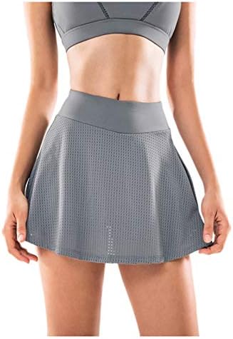 2 em 1 Skorts atléticos Saias com shorts para mulheres com cintura alta Skorts Skorts Solid CULOTTES Mini Skur