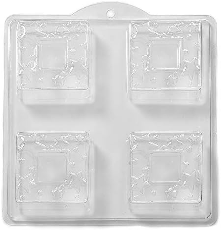 World of S 4 Cavity Square com Stars Soap/Bath Bomb Mold M38