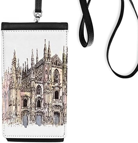 Catedral de Milão em Milão, Itália, bolsa de carteira de telefonia pendurada bolsa móvel bolso preto