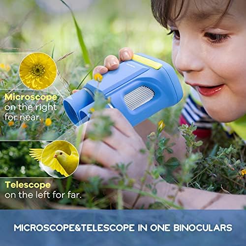 Andonstar Ad122 Microscópio infantil e telescópio Lente dupla, binóculos portáteis de microscópio portátil, câmera digital
