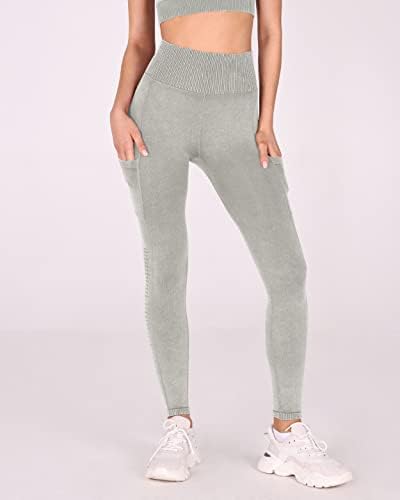 Ododos Women's Seamless Leggings Cantura Alta Ginástica Runnando Calças de Yoga