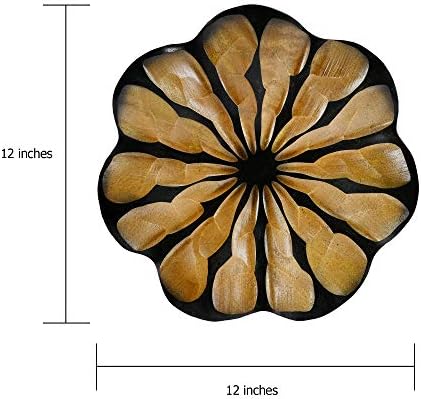 Blossom Lotus mango madeira de 12 polegadas bandeja | Decoração de placa de madeira floral para toda a ocasião | Decoração da sala
