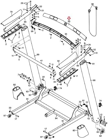 Hydra Fitness Exchange Top Pulse Cross Bar 349579 Funciona com Epic C900i T 13.5 800i Treadmill