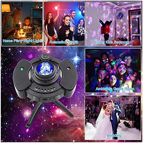 Projector Galaxy LED LED Starry Sky Projecor Ocean Waves Projector com controle remoto Music Player com estéreo Bluetooth