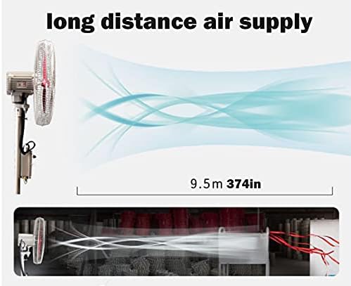 Yoo Industrial Oscilating Firm Film grande ventilador comercial de resfriamento 29,5 polegadas Dissipação de calor Ventilador