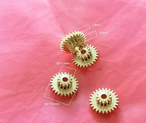 Alanooy 4pcs Duplex engrenagens 0,4m 12t-25t Dual Metal Copper Gear 2mm Bore