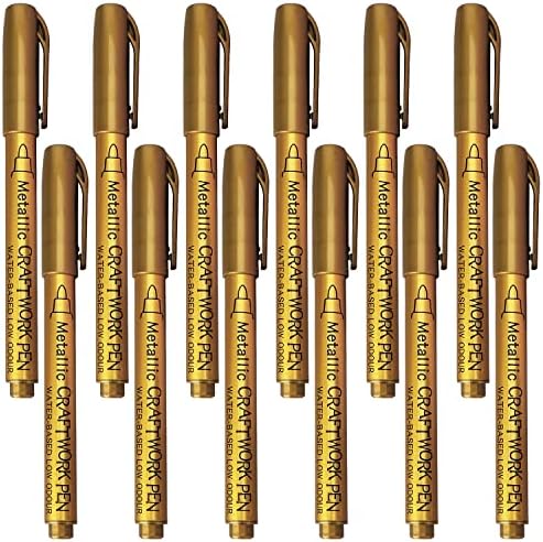 12pcs Metallic Craftwork caneta Metalic Marker canetas para pintura de rock de arte, papel preto, fabricação de cartas, álbum de