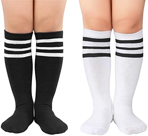 Zando Toddler Soccer Socks Meninos meninas joelhos meias listradas de meias de uniforme escolar infantil meias atléticas