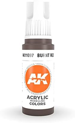 Ak interativo 3rd ger acrílico queimado vermelho 17ml