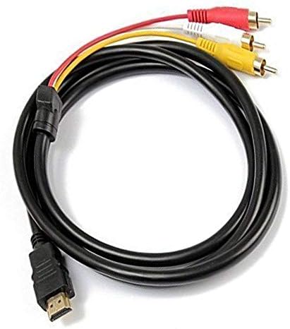 Yubohai HDMI para RCA Cabo 5ft/1,5m HDMI Male para 3-RCA Video Audio ADVONENTE COMPONENTE Adaptador Cabo para HDTV